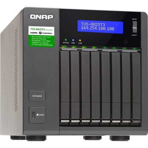 QNAP ULTRA HISPEED AND COMPACT 8BAY THUNDERBOLT CORE I7-6700HQ 2.6GHZ TVS-882ST3-I7-16G-US