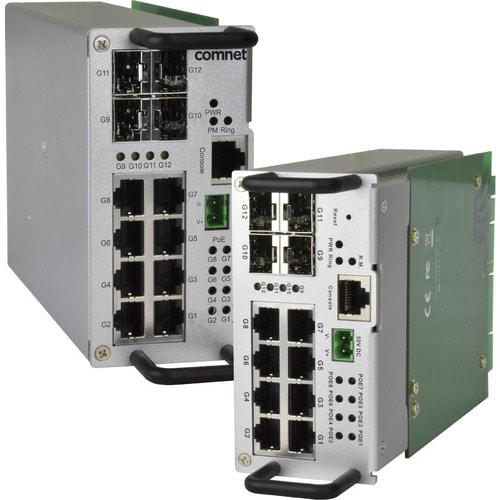 Comnet 12PORT ALL GIGABIT HARDENED MANAGED SWITCH 8 CNGE12FX4TX8MSPOE