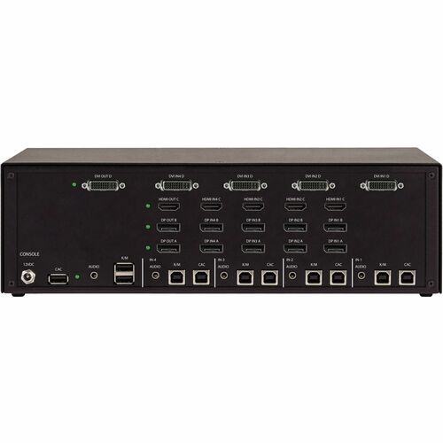 Black Box Corporatio NIAP4 SECURE KVM SWITCH 4PORT QUAD HEAD DVI HDMI DP CAC KVS4-4004DHVX - Image 2