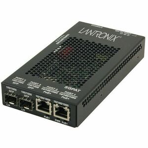 Lantronix 2 10/100/1000 POE+RJ-45TO 2 OPENDUALSPEEDSFPPORTMEDIACONVERTER SGPAT1040-305-NA
