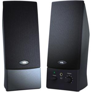 Cyber Acoustics OEM BLACK 2PC 3W SPEAKERS VOL POWER HEADPHONE JACK RT SPEAKER CA-2016WB