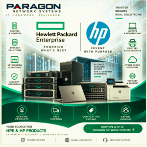 HPE and HP enterprise servers, storage, networking, laptops and infrastructure from Paragon Network Systems